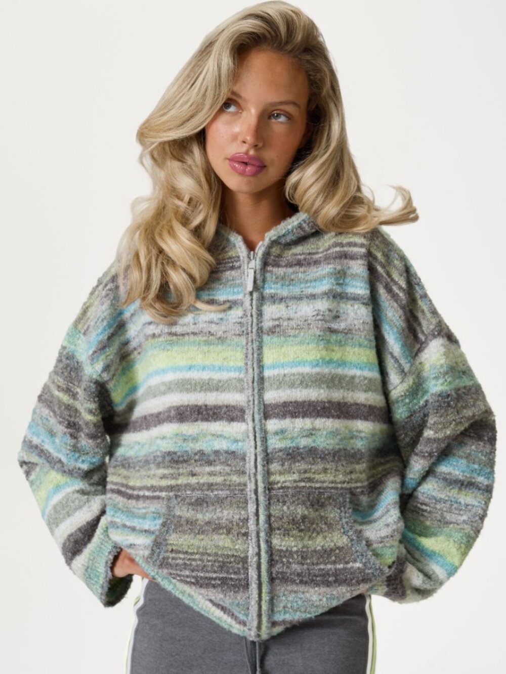 Sisters and Seekers Emmett Zip Up Hoodie Lime 2XS
